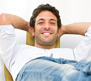 Dental patient relaxing.